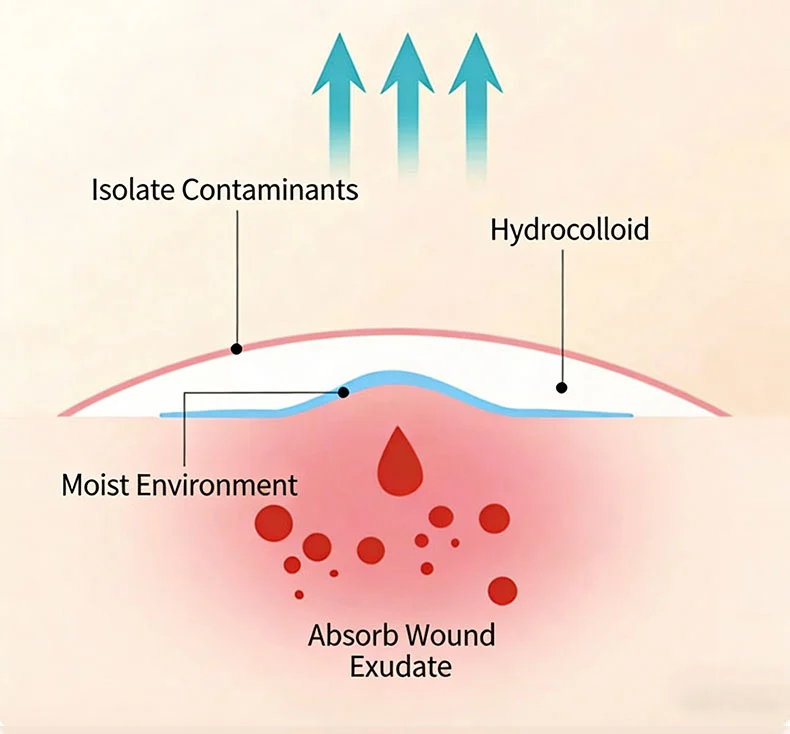 Non Bordered Hydrocolloid Dressing Roll For Venous Ulcer